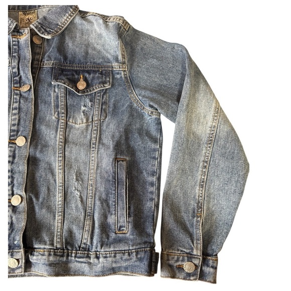 VOCAL Angel Wings Rhinestone Embellished Denim Jacket Size Medium - Boho Western - Picture 12 of 14